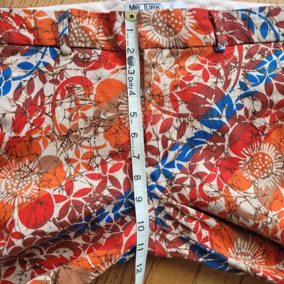 Mr Turk Trousers Bright Multicolor Floral Print Dress Pant Beach Art - Picture 14 of 15